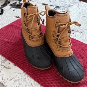 Tan and Black Duck Boots by Universal Threads
